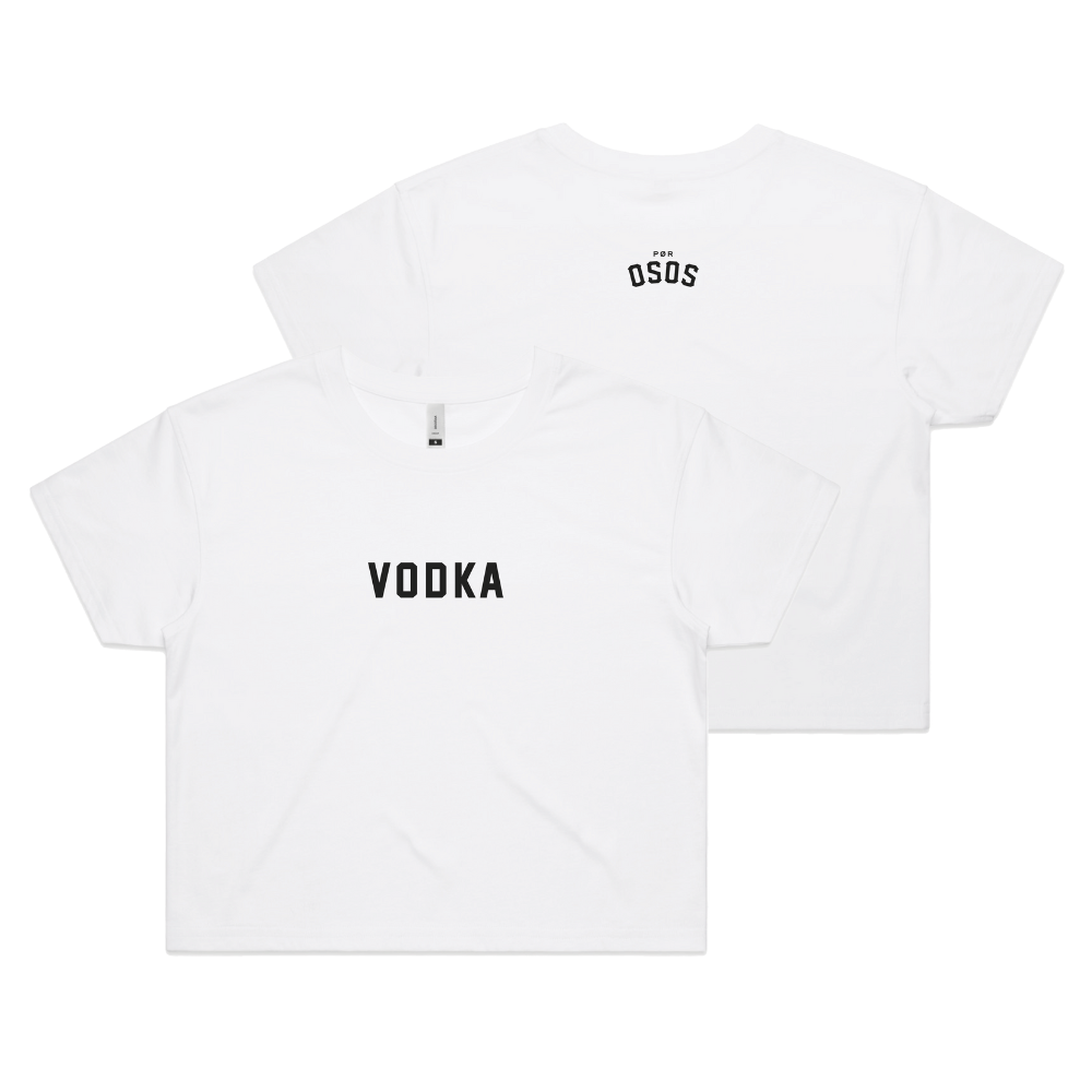 Vodka Cropped White Tee – Por Osos