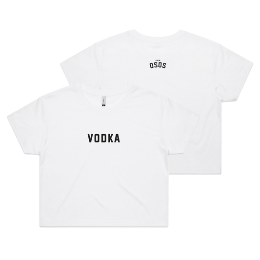 Vodka Cropped White Tee